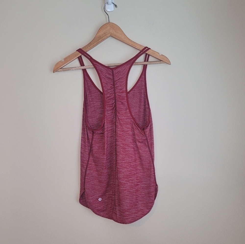 Lululemon 105 Singlet Heathered Cranberry Tank Top Size 6 - Picture 6 of 9
